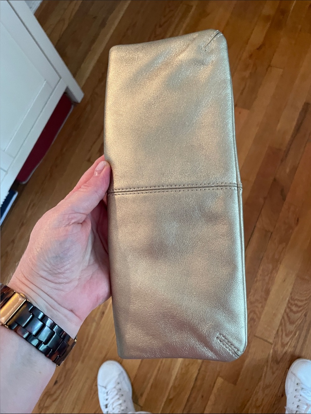 Coach Golden Metallic Turnlock Clutch - Picture 7 of 9